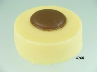 Schoko-Taler weiß verziert (VPE=3 Stück)