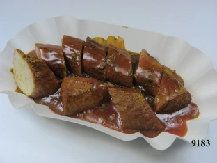 Currywurst weiß geschnitten wie Abb.