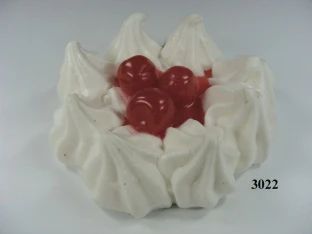 Lebensmittel-Imitation Baiser rund m.Kirschen