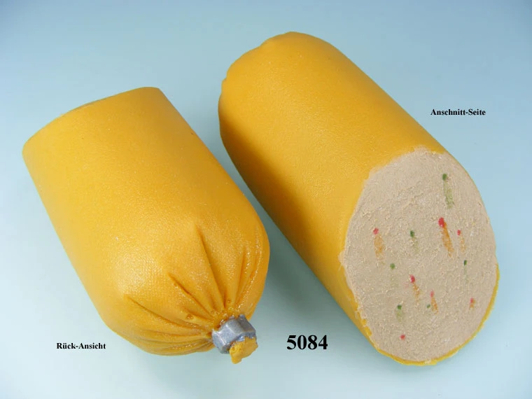 Produkt - Lebensmittelattrappe Leberwurst Paprika, angeschnitten